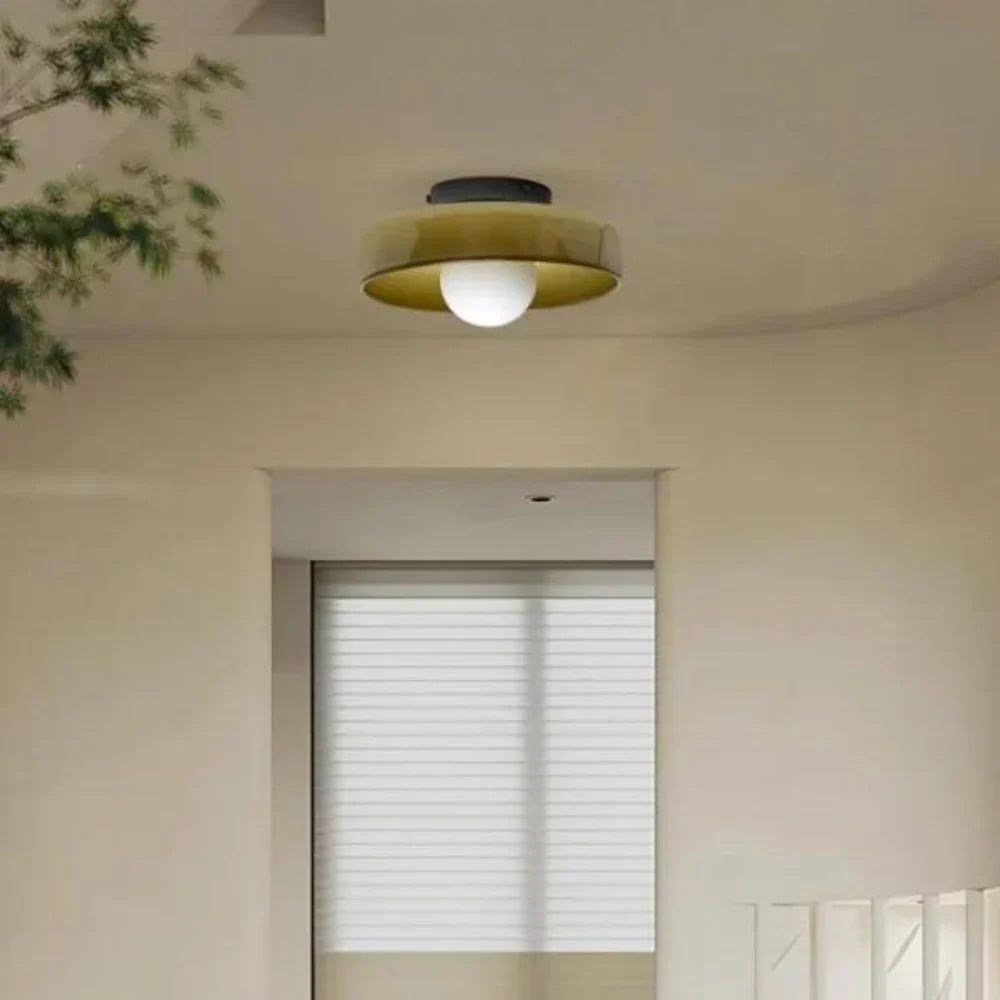 2-in-1 Wall & Ceiling Dimmable Stone Glass Flush Mount Light