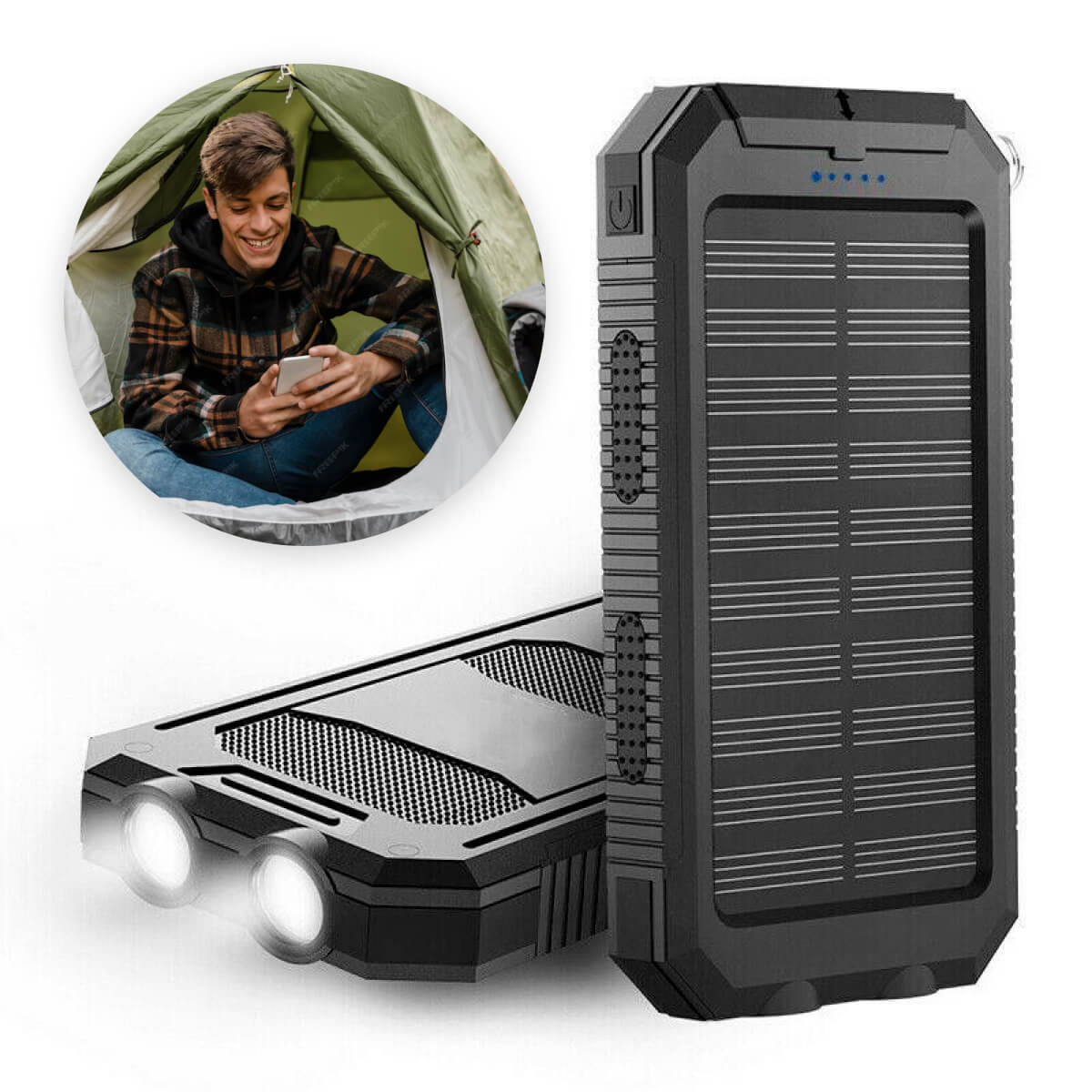 20,000mAh Solar Waterproof Power Bank