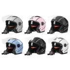 3/4 Open-Face Motorcycle Helmet Dual-Lens Anti-Fog Visor ABS Shell