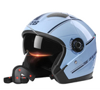3/4 Open-Face Motorcycle Helmet Dual-Lens Anti-Fog Visor ABS Shell