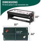 3-In-1 Game Table Billiards Air Hockey & Table Tennis