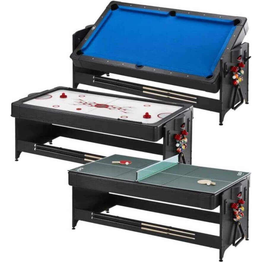3-In-1 Game Table Billiards Air Hockey & Table Tennis