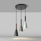 3-Light Pendant Light Wood Accents Height Adjustable Dimmable