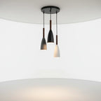 3-Light Pendant Light Wood Accents Height Adjustable Dimmable