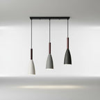 3-Light Pendant Light Wood Accents Height Adjustable Dimmable