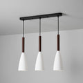 3-Light Pendant Light Wood Accents Height Adjustable Dimmable