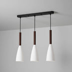 3-Light Pendant Light Wood Accents Height Adjustable Dimmable