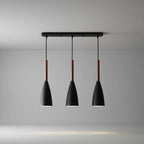 3-Light Pendant Light Wood Accents Height Adjustable Dimmable