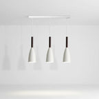 3-Light Pendant Light Wood Accents Height Adjustable Dimmable