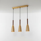 3-Light Pendant Light Wood Accents Height Adjustable Dimmable
