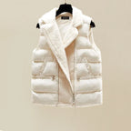 3-Piece Winter Set Cozy Sweater Wide Trousers & Puffer Vest