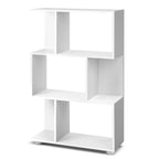 3-Tier Bookshelf Zigzag Open Shelves