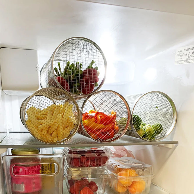 304 Stainless Steel 360° Rotating Grill Basket (Dishwasher-Safe)