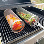 304 Stainless Steel 360° Rotating Grill Basket (Dishwasher-Safe)