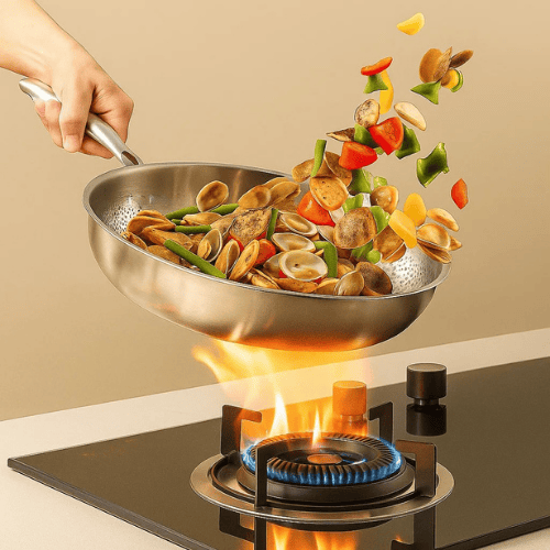 304 Stainless Steel Coating-Free Fry Pan