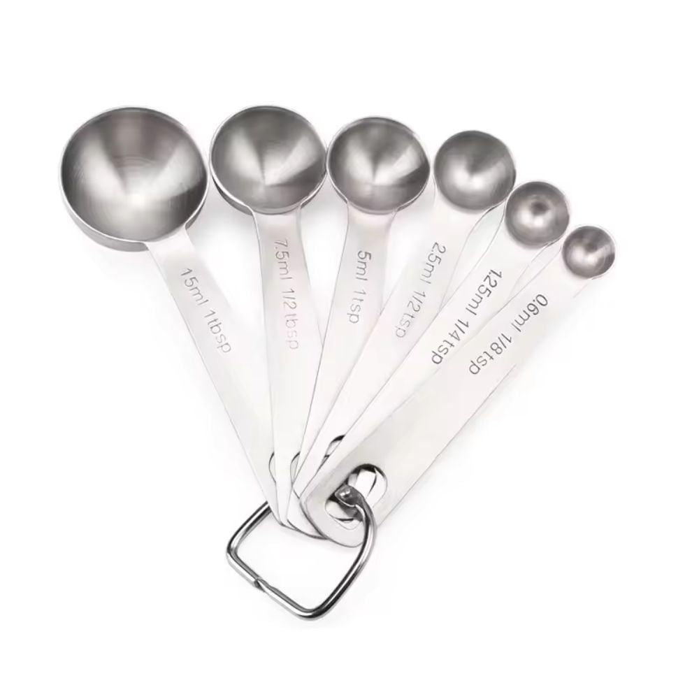 304 Stainless Steel Engraved Measuring Spoons (6-Piece)