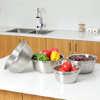 304 Stainless Steel Fine Mesh Colander & Mixing Bowl (Set of 2)