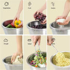 304 Stainless Steel Fine Mesh Colander & Mixing Bowl (Set of 2)