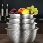 304 Stainless Steel Fine Mesh Colander & Mixing Bowl (Set of 2)