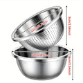 304 Stainless Steel Fine Mesh Colander & Mixing Bowl (Set of 2)