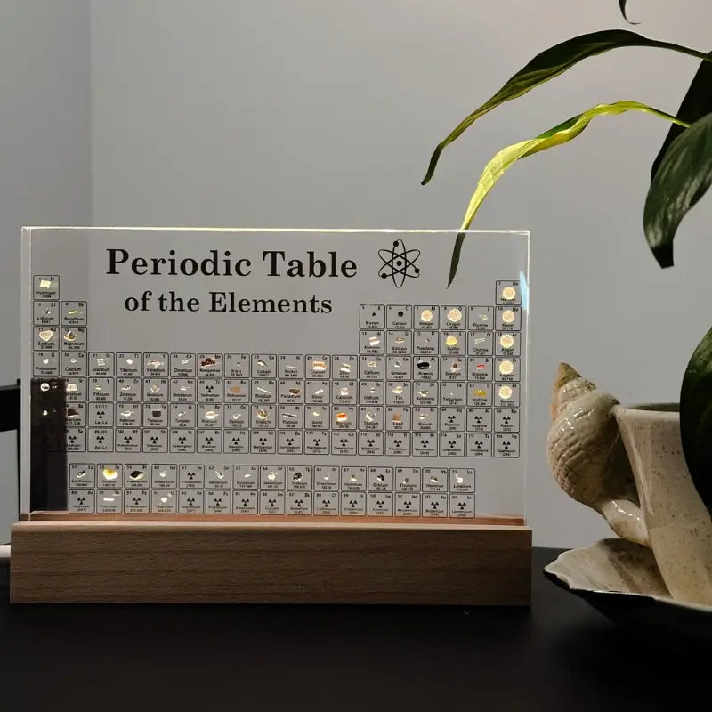 3D Acrylic LED-Lit Periodic Table Desk Lamp (83 Real Elements)