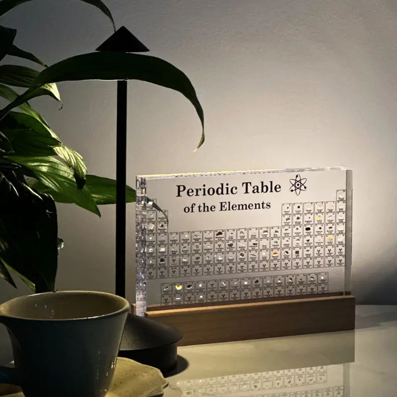 3D Acrylic LED-Lit Periodic Table Desk Lamp (83 Real Elements)