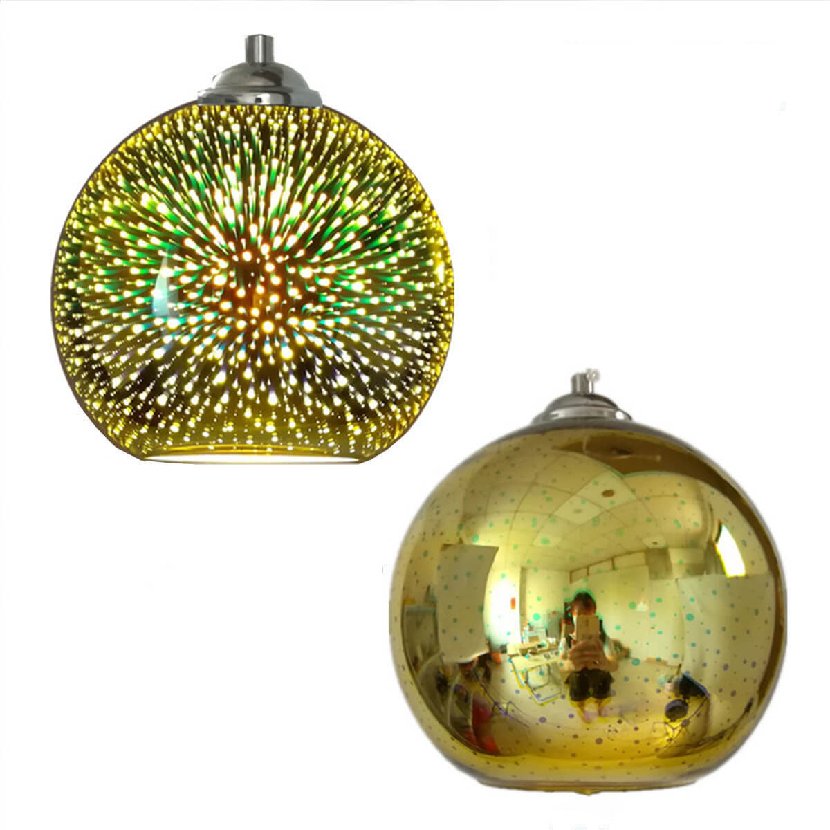 3D Colorful Fireworks Glass Pendant Light (Adjustable Chain, E26 Base)