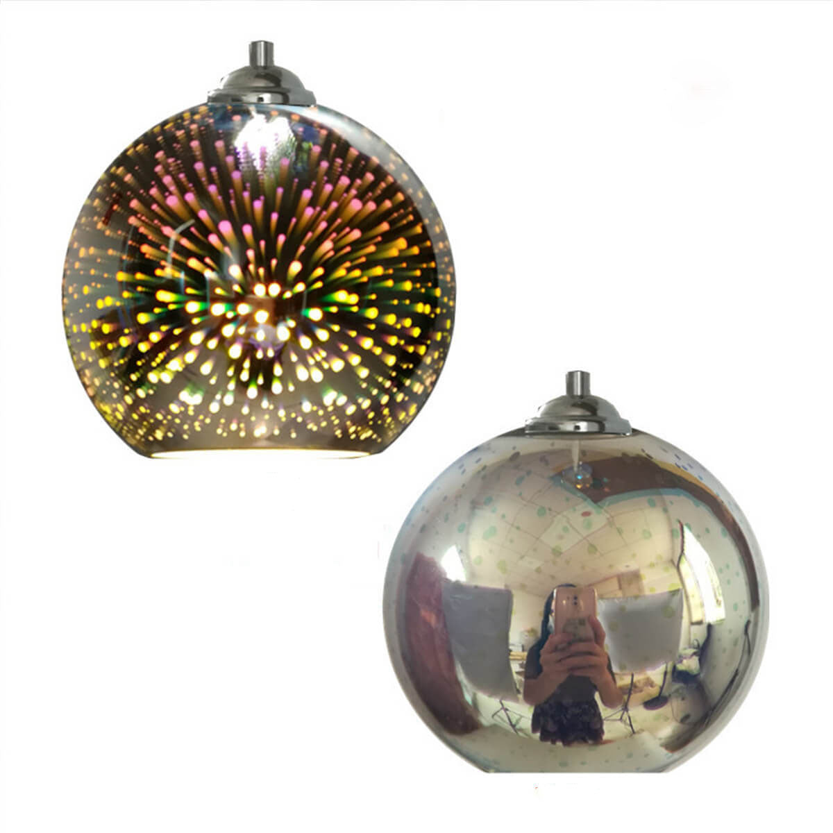 3D Colorful Fireworks Glass Pendant Light (Adjustable Chain, E26 Base)