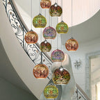 3D Colorful Fireworks Glass Pendant Light (Adjustable Chain, E26 Base)