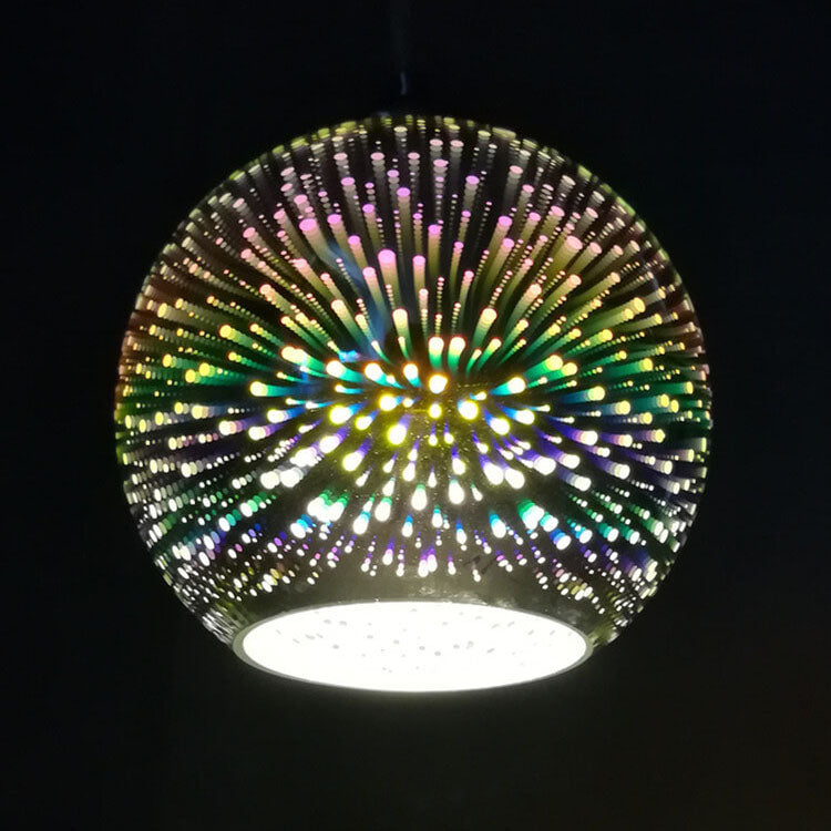 3D Colorful Fireworks Glass Pendant Light (Adjustable Chain, E26 Base)