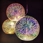 3D Colorful Fireworks Glass Pendant Light (Adjustable Chain, E26 Base)
