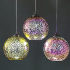 3D Colorful Fireworks Glass Pendant Light (Adjustable Chain, E26 Base)