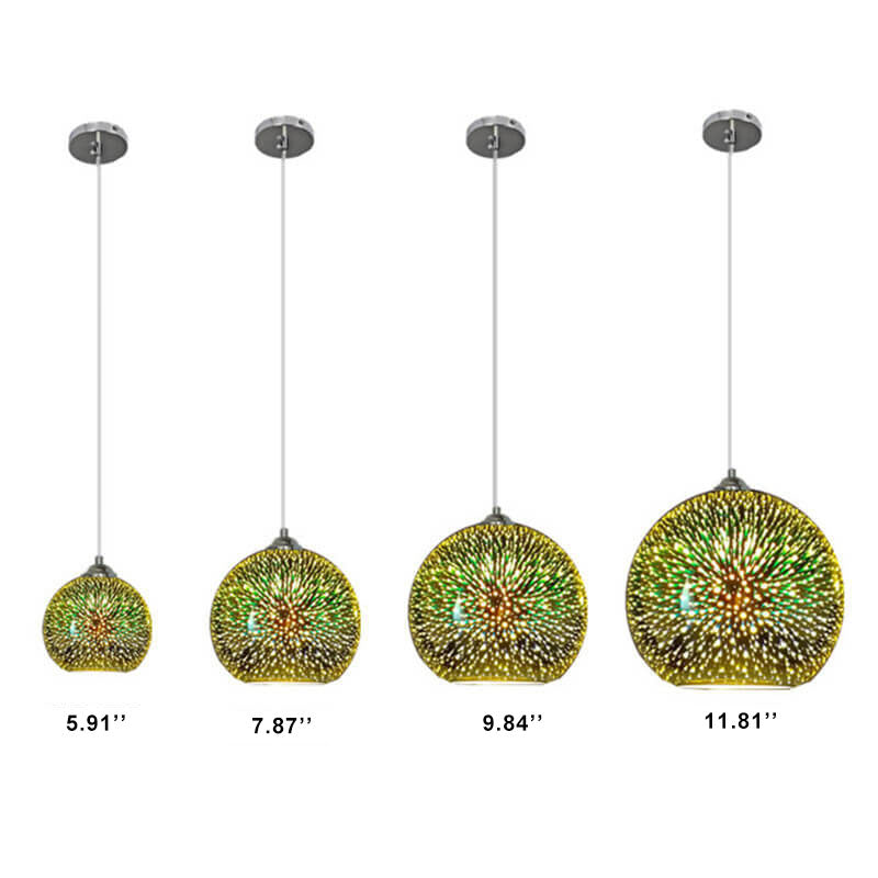 3D Colorful Fireworks Glass Pendant Light (Adjustable Chain, E26 Base)