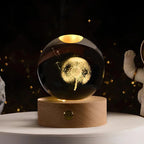 3D Engraved Crystal Ball LED Lamp (USB-Powered)