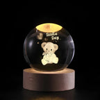 3D Engraved Crystal Ball LED Lamp (USB-Powered)
