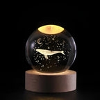 3D Engraved Crystal Ball LED Lamp (USB-Powered)