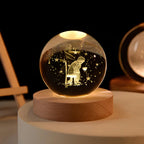 3D Engraved Crystal Ball LED Lamp (USB-Powered)