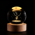 3D Engraved Crystal Ball LED Lamp (USB-Powered)