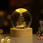 3D Engraved Crystal Ball LED Lamp (USB-Powered)
