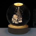 3D Engraved Crystal Ball LED Lamp (USB-Powered)