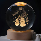 3D Engraved Crystal Ball LED Lamp (USB-Powered)