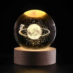 3D Engraved Crystal Ball LED Lamp (USB-Powered)