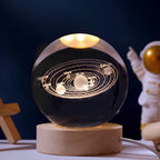 3D Engraved Crystal Ball LED Lamp (USB-Powered)