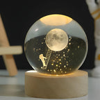 3D Engraved Crystal Ball LED Lamp (USB-Powered)