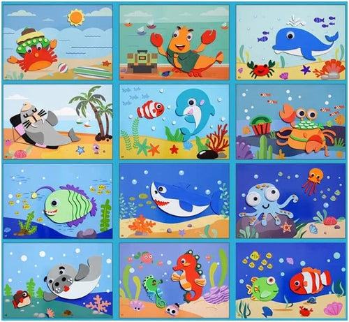 3D Foam Sticker Puzzle Self-Adhesive Non-Toxic Set of 12