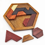 3D Hexagonal Puzzle Natural Wood 12 Blocks 120 Challenges