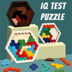 3D Hexagonal Puzzle Natural Wood 12 Blocks 120 Challenges