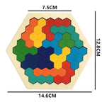 3D Hexagonal Puzzle Natural Wood 12 Blocks 120 Challenges