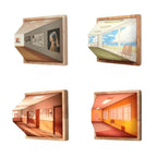 3D Illusion Art Light Rechargeable Touch Control Solid Wood Base