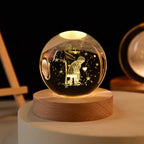 3D Laser-Engraved Crystal Sphere Night Light (USB-Powered)